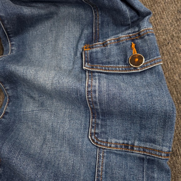 Chicos SO SLIMMING High Rise Wide Leg Jean Size 4R Blue Denim Cargo Pocket - Picture 2 of 11